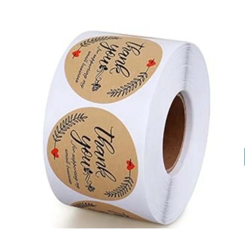 100 ct  2 Inch  Kraft paper Thank you, labels.